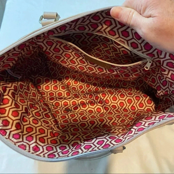 Nine West taupe faux animal skin tote bag - Picture 7 of 8